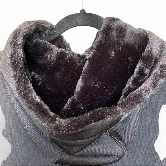 ATHLETA BLACK LONG SLEEVE TRIUMPH LUXE SHINE HOODIE SWEATSHIRT DRESS Sz XS - Picture 10 of 14